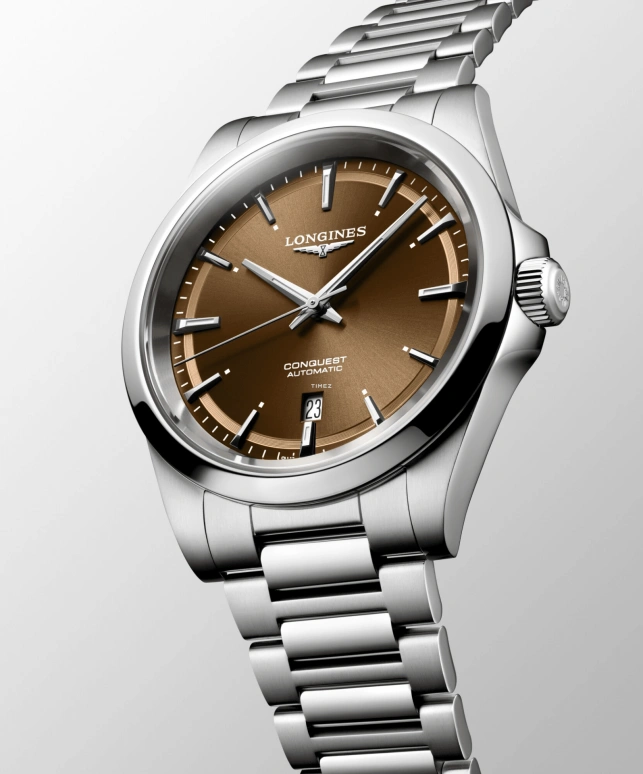 Longines,Conquest 41mm,41mm,Stainless Steel,Brown,Automatic,Day,72hours,L3,L3.830.4.62.6