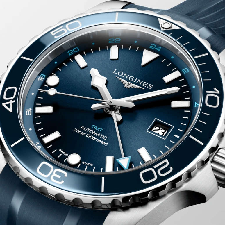 Longines,HydroConquest 43mm,43mm,Stainless Steel,Blue,Automatic,Day,Dule Time,Anti-magnetic,L3,L3.890.4.96.9