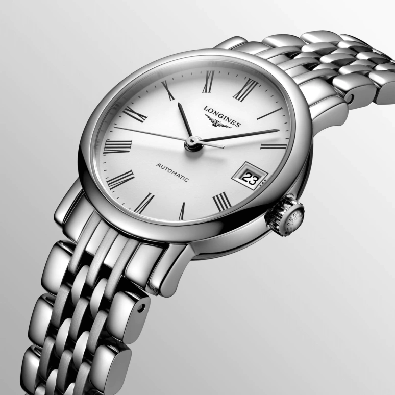Longines,Elegant 25.50mm,25.50mm,Stainless Steel,White,Automatic,Day,40hours,L4,L4.309.4.11.6