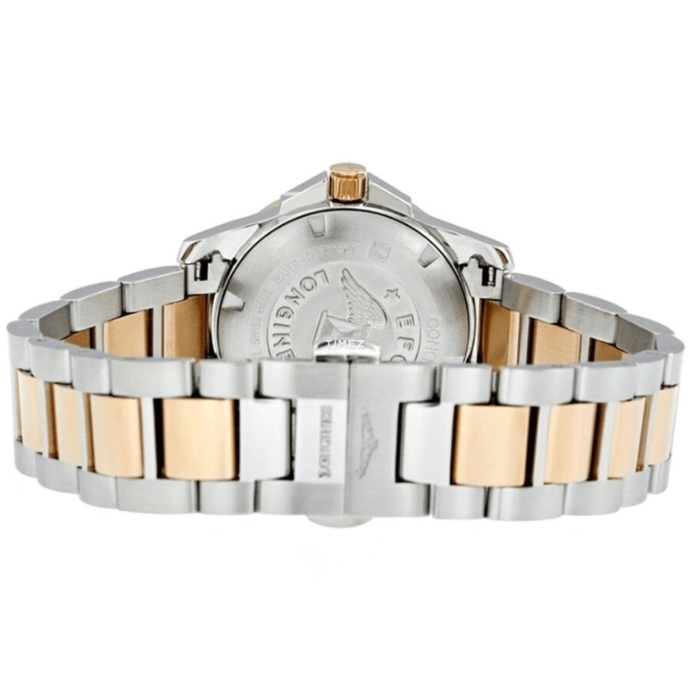 Longines,Conquest 29.50mm,29.50mm,Stainless Steel,Rose Gold,White,Automatic,Day,40hours,L3,L3.276.5.87.7