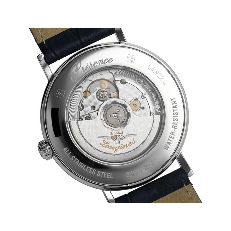 Longines,Presence 40mm,40mm,Stainless Steel,Silver,Automatic,Day,65hours,L4,L4.922.4.72.2
