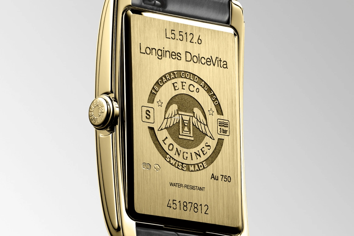 Longines,DolceVita 23x37mm,23x37mm,Yellow Gold,Black,Quartz,26280hours,In-house Caliber,L5,L5.512.6.75.2