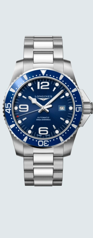 Longines,HydroConquest 44mm,44mm,Stainless Steel,Blue,Automatic,Date,65hours,L3,L3.841.4.96.6