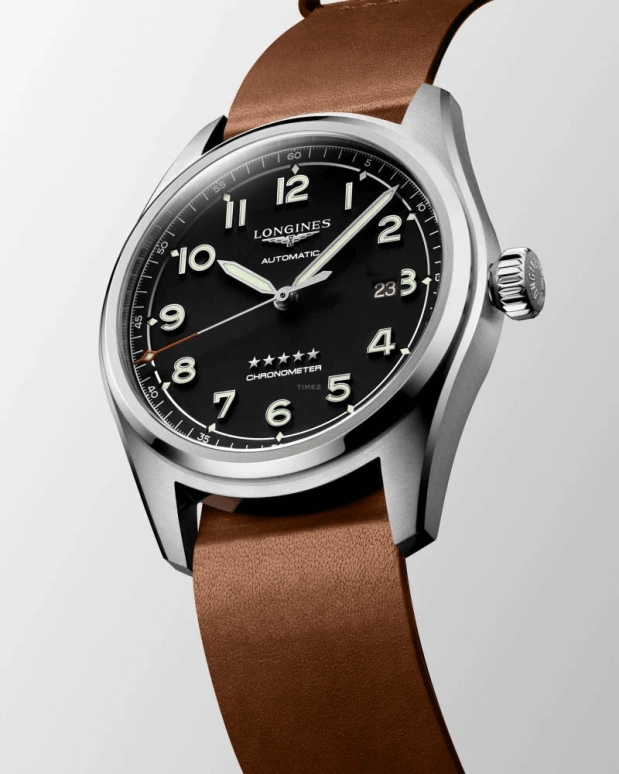 Longines,Spirit 42mm,42mm,Stainless Steel,Black,Automatic,Date,64hours,L3,L3.811.4.53.9