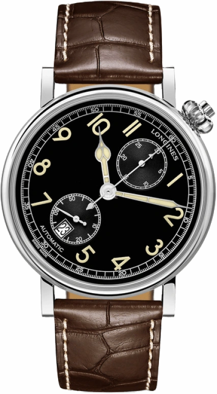 Longines,Heritage Classic 41mm,41mm,Stainless Steel,Black,Automatic,Chronograph,Monopoussoir,Date,Power Reserve Indicator,54hours,In-house Caliber,L2,L2.812.4.53.2