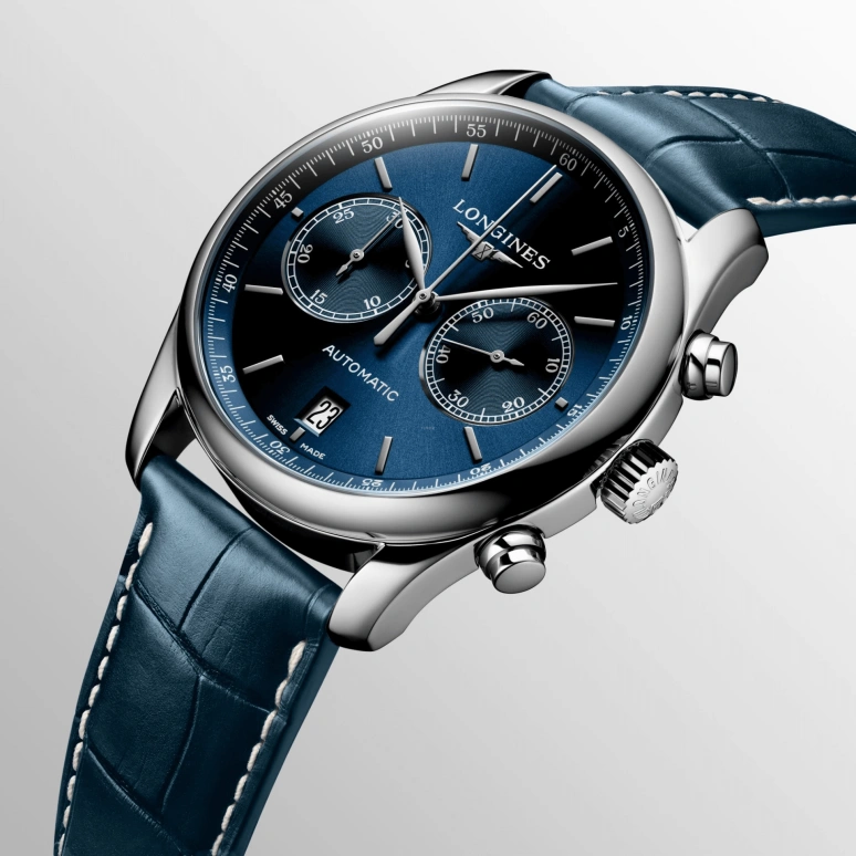 Longines,Master 40mm,40mm,Stainless Steel,Blue,Automatic,Chronograph,Date,L2,L2.629.4.92.0