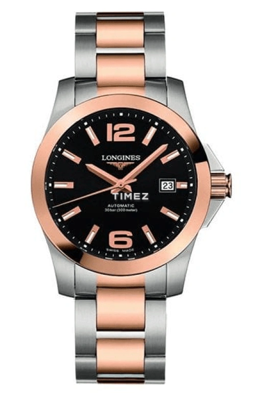 Longines,Conquest 39mm,39mm,Stainless Steel,Black,Automatic,Day,38hours,L3,L3.676.5.56.7