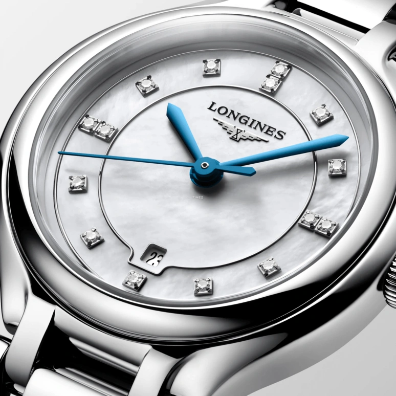 Longines,PrimaLuna 30mm,30mm,Stainless Steel,White,Quartz,Day,In-house Caliber,L8,L8.142.4.87.6