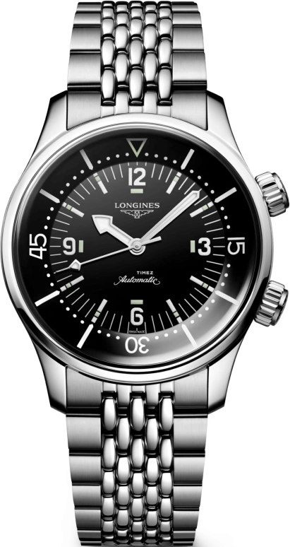 Longines,Legend Diver 39mm,39mm,Stainless Steel,Black,Automatic,Anti-magnetic,72hours,L3,L3.764.4.50.7