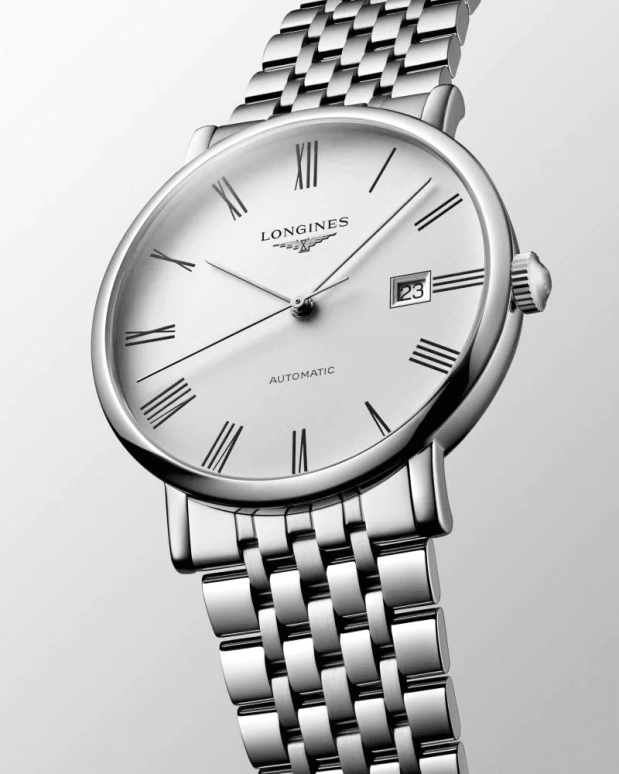 Longines,Elegant 41mm,41mm,Stainless Steel,White,Automatic,Date,64hours,L4,L4.911.4.11.6
