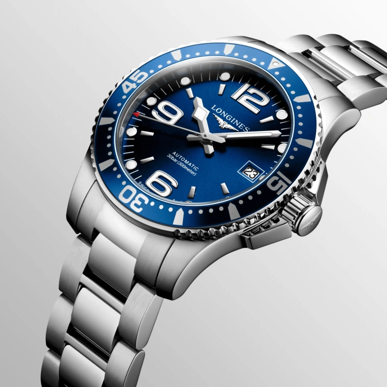 Longines,HydroConquest 39mm,39mm,Stainless Steel,Blue,Automatic,Day,72hours,L3,L3.741.4.96.6