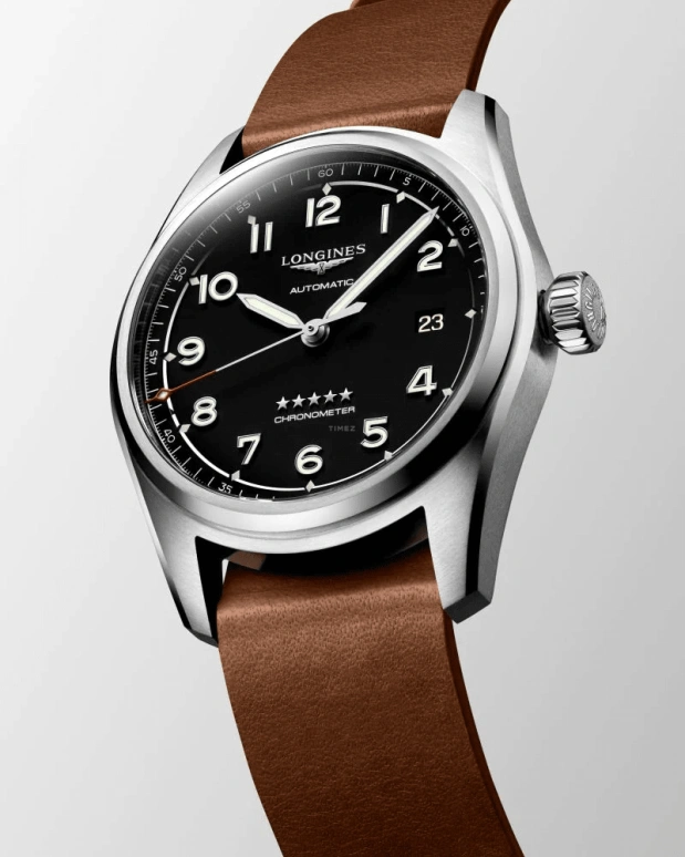 Longines,Spirit 40mm,40mm,Stainless Steel,Black,Automatic,Day,64hours,L3,L3.810.4.53.9