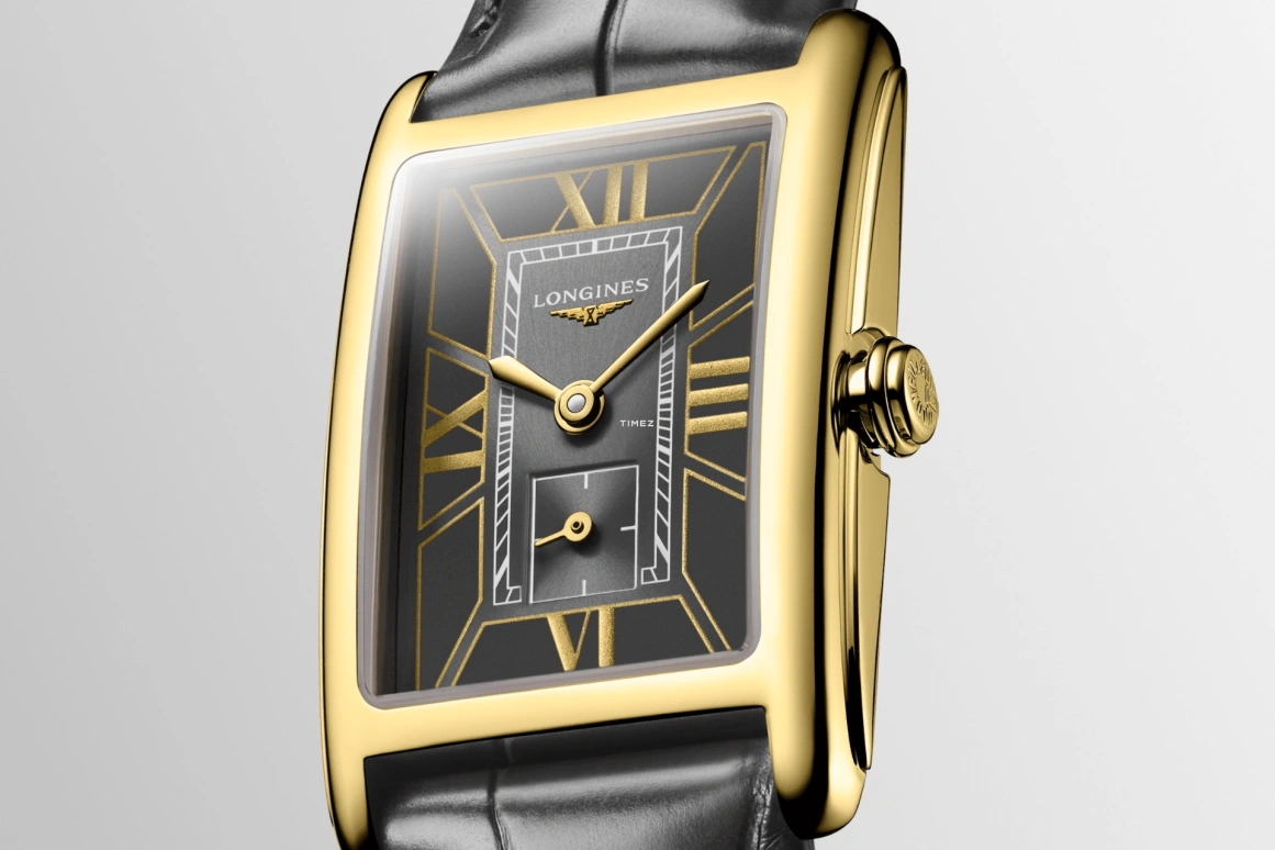 Longines,DolceVita 20.50x32mm,20.50x32mm,Yellow Gold,Smoky Coal,Quartz,26280hours,In-house Caliber,L5,L5.255.6.75.2
