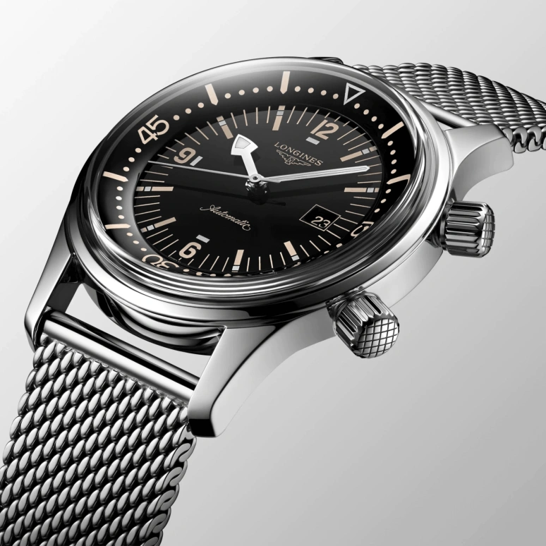 Longines,Heritage Classic 36mm,36mm,Stainless Steel,Black,Automatic,Date,40hours,L3,L3.374.4.50.6