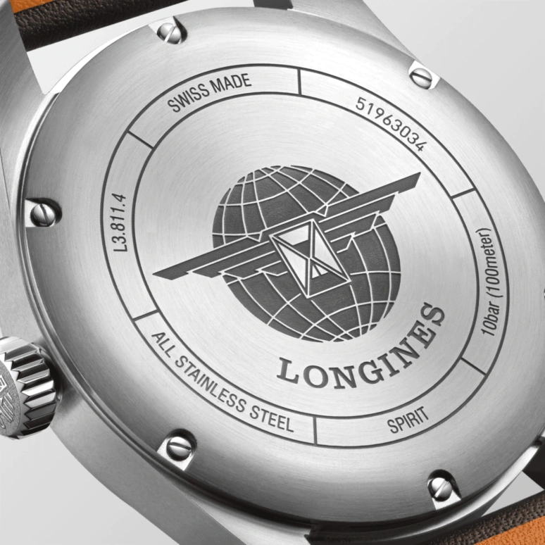 Longines,Spirit 42mm,42mm,Stainless Steel,Black,Automatic,Date,64hours,L3,L3.811.4.53.0