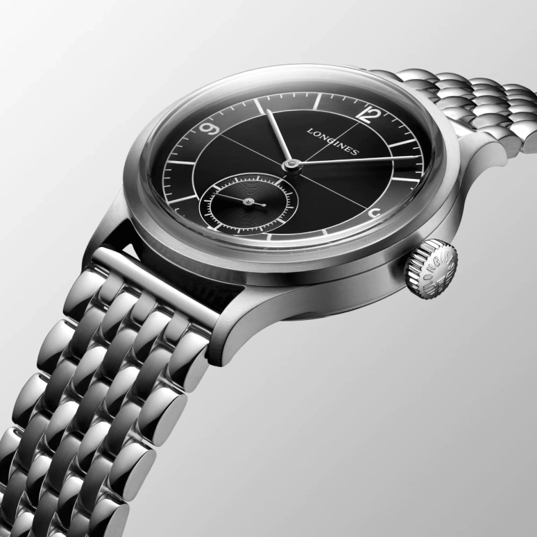 Longines,Heritage Classic 38.50mm,38.50mm,Stainless Steel,Black,Automatic,64hours,In-house Caliber,L2,L2.828.4.53.6