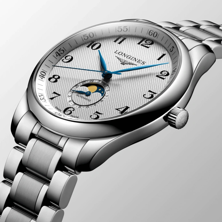 Longines,Master 42mm,42mm,Stainless Steel,Silver,Automatic,Moonphase,Date,L2,L2.919.4.78.6