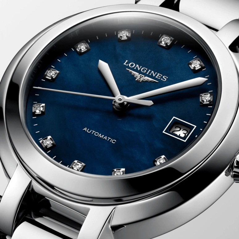 Longines,PrimaLuna 30mm,30mm,Stainless Steel,Blue,Automatic,Date,40hours,L8,L8.113.4.98.6