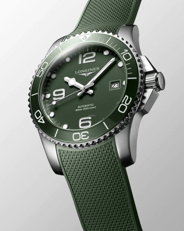 Longines,HydroConquest 41mm,41mm,Stainless Steel,Green,Automatic,Date,65hours,L3,L3.781.4.06.9