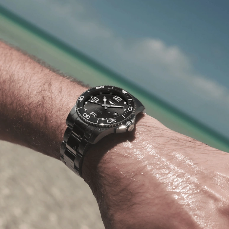 Longines,HydroConquest 41mm,41mm,Stainless Steel,Black,Automatic,Date,65hours,L3,L3.781.4.56.6