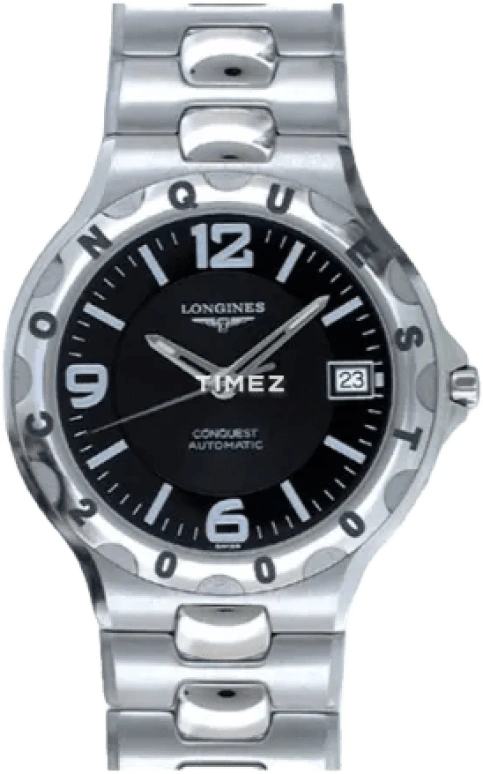 Longines,Conquest 37mm,37mm,Stainless Steel,Black,Quartz,Day,Sapphire,Crystal Glass,L1,L1.640.4.56.6