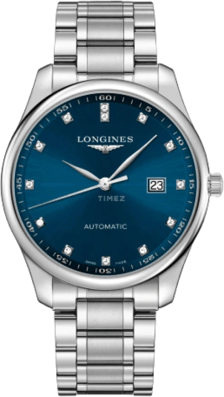 Longines,Master 42mm,42mm,Stainless Steel,Blue,Automatic,Date,65hours,L2,L2.893.4.97.6