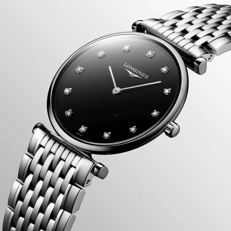 Longines,La Grande Classique 29mm,29mm,Stainless Steel,Black,Quartz,Perpetual Calendar,In-house Caliber,L4,L4.512.4.58.6