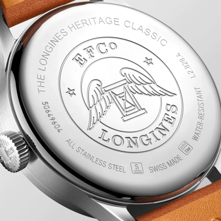 Longines,Heritage Classic 38.50mm,38.50mm,Stainless Steel,Black,Automatic,64hours,In-house Caliber,L2,L2.828.4.53.2