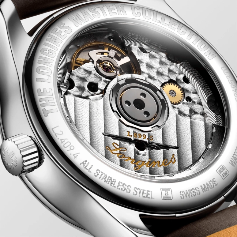 Longines,Master 34mm,34mm,Stainless Steel,Silver,Automatic,Moonphase,Date,L2,L2.409.4.78.3