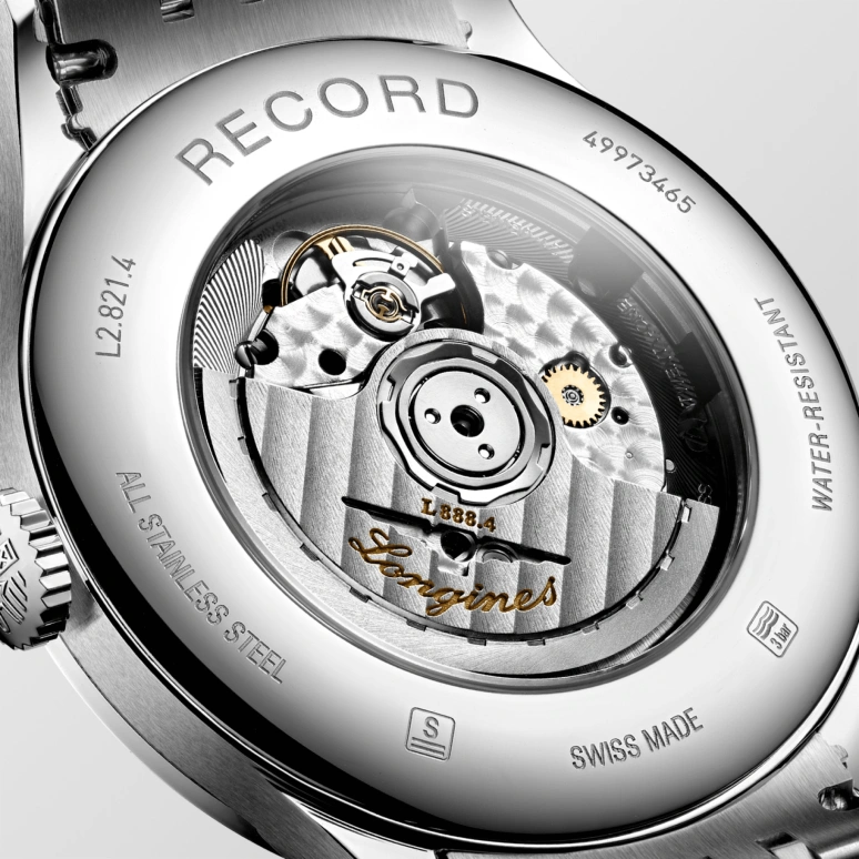 Longines,Record 40mm,40mm,Stainless Steel,Blue,Automatic,Date,64hours,L2,L2.821.4.96.6