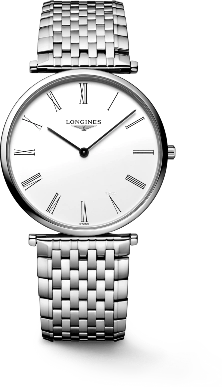 Longines,La Grande Classique 36mm,36mm,Stainless Steel,White,Quartz,In-house Caliber,Sapphire,Crystal Glass,L4,L4.755.4.11.C