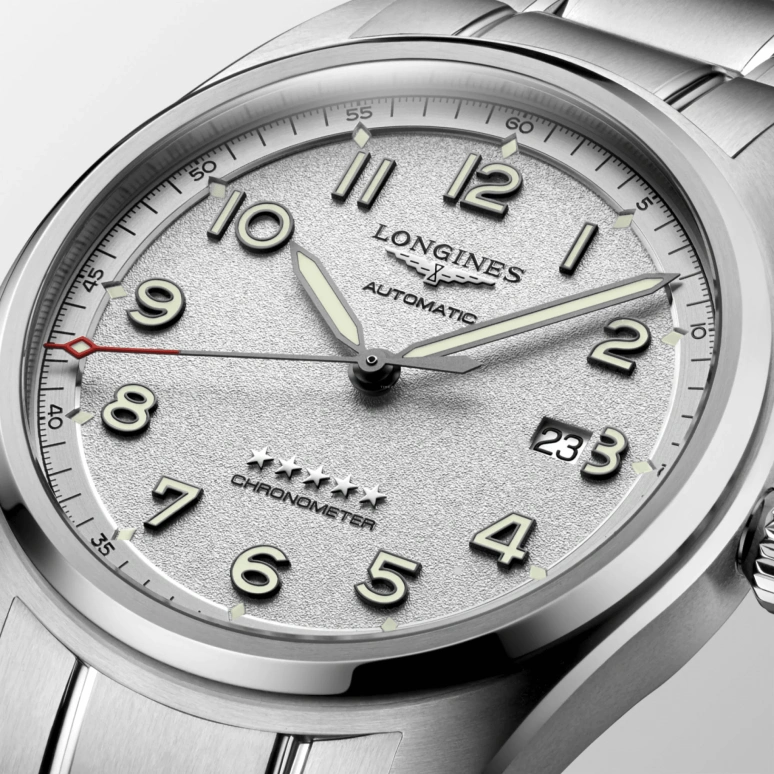 Longines,Spirit 42mm,42mm,Stainless Steel,Silver,Automatic,Date,64hours,L3,L3.811.4.73.6