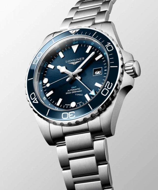 Longines,HydroConquest 43mm,43mm,Stainless Steel,Blue,Automatic,Day,Dule Time,Anti-magnetic,L3,L3.890.4.96.6
