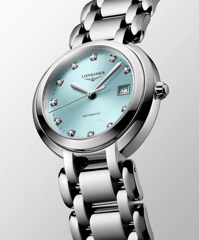 Longines,PrimaLuna 30mm,30mm,Stainless Steel,Ice Blue,Automatic,Day,45hours,L8,L8.113.4.90.6