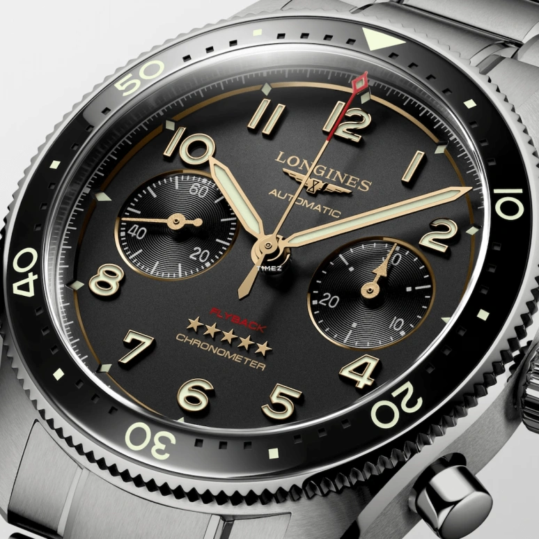 Longines,Other 42mm,42mm,Titanium,Ceramic,Smoky Coal,Automatic,Chronograph,Flyback,L3,L3.821.1.53.6
