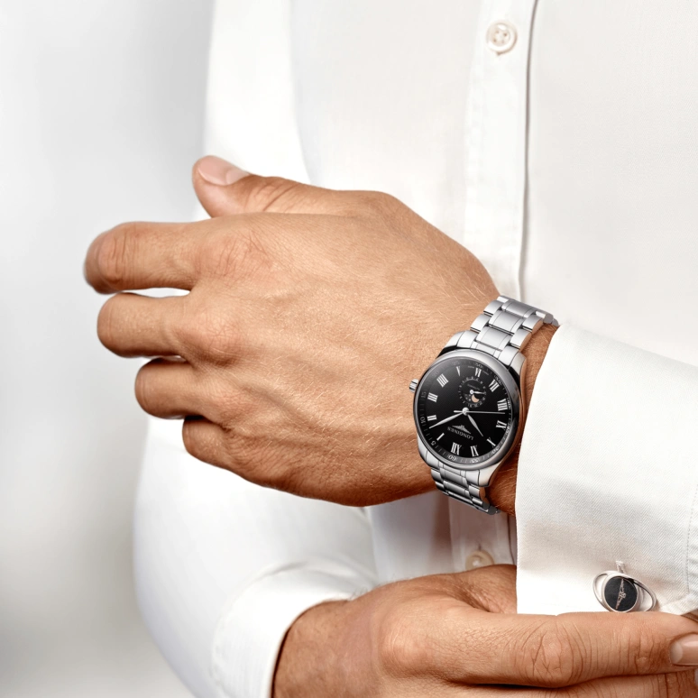 Longines,Master 42mm,42mm,Stainless Steel,Black,Automatic,Moonphase,Date,L2,L2.919.4.51.6
