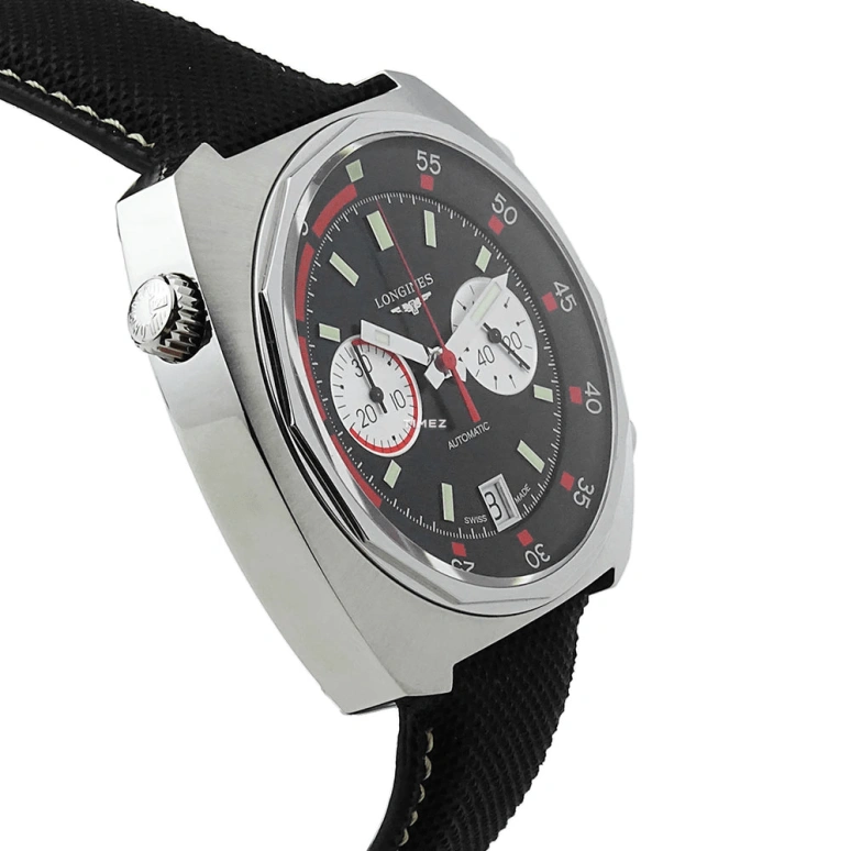 Longines,Heritage Classic 43mm,43mm,Stainless Steel,Black,Automatic,Chronograph,Day,L2,L2.796.4.52.2