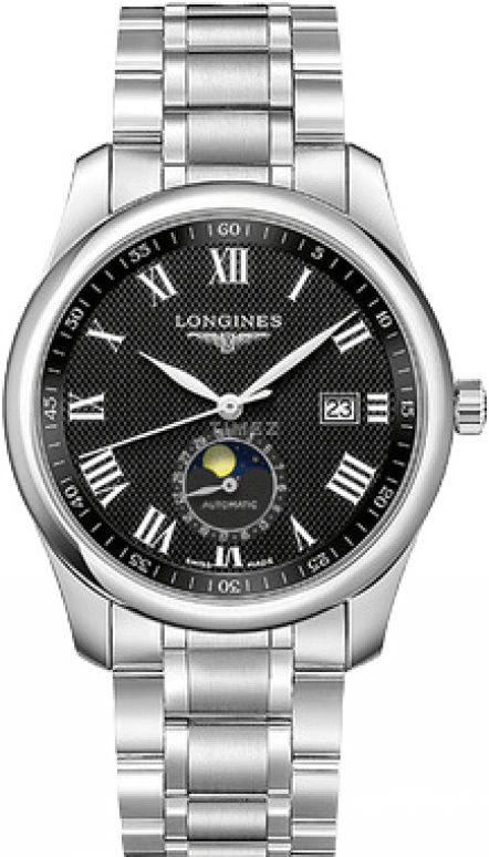 Longines,Master 40mm,40mm,Stainless Steel,Black,Automatic,Moonphase,Day,L2,L2.909.4.51.6
