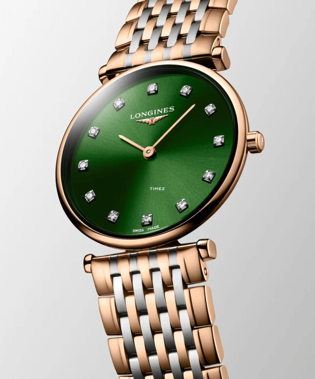 Longines,La Grande Classique 33mm,33mm,Stainless Steel,Green,Quartz,In-house Caliber,Sapphire,Crystal Glass,L4,L4.512.1.08.7