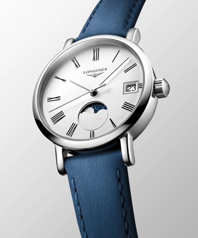 Longines,Elegant 30mm,30mm,Stainless Steel,White,Quartz,Moonphase,Day,L4,L4.330.4.11.2