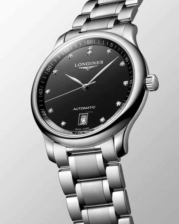 Longines,Master 38.50mm,38.50mm,Stainless Steel,Black,Automatic,Chronograph,Date,L2,L2.628.4.57.6