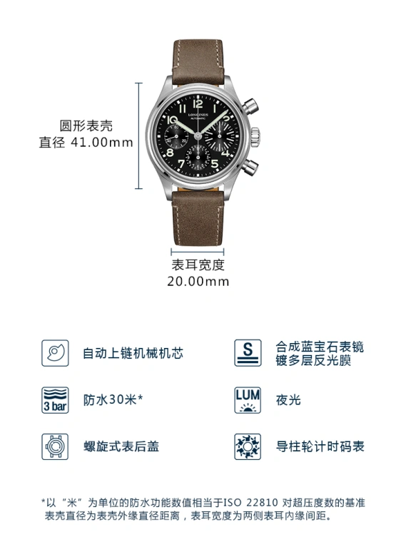 Longines,Heritage Classic 41mm,41mm,Stainless Steel,Black,Automatic,Chronograph,Day,Column Wheel,L2,L2.816.4.53.2