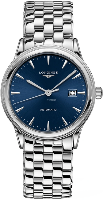 Longines,Flagship 40mm,40mm,Stainless Steel,Blue,Automatic,Date,64hours,L4,L4.984.4.92.6