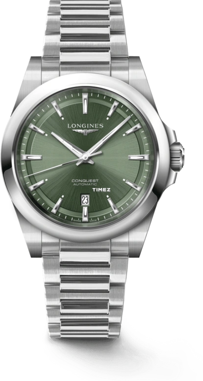 Longines,Conquest 41mm,41mm,Stainless Steel,Green,Automatic,Day,72hours,L3,L3.830.4.02.6