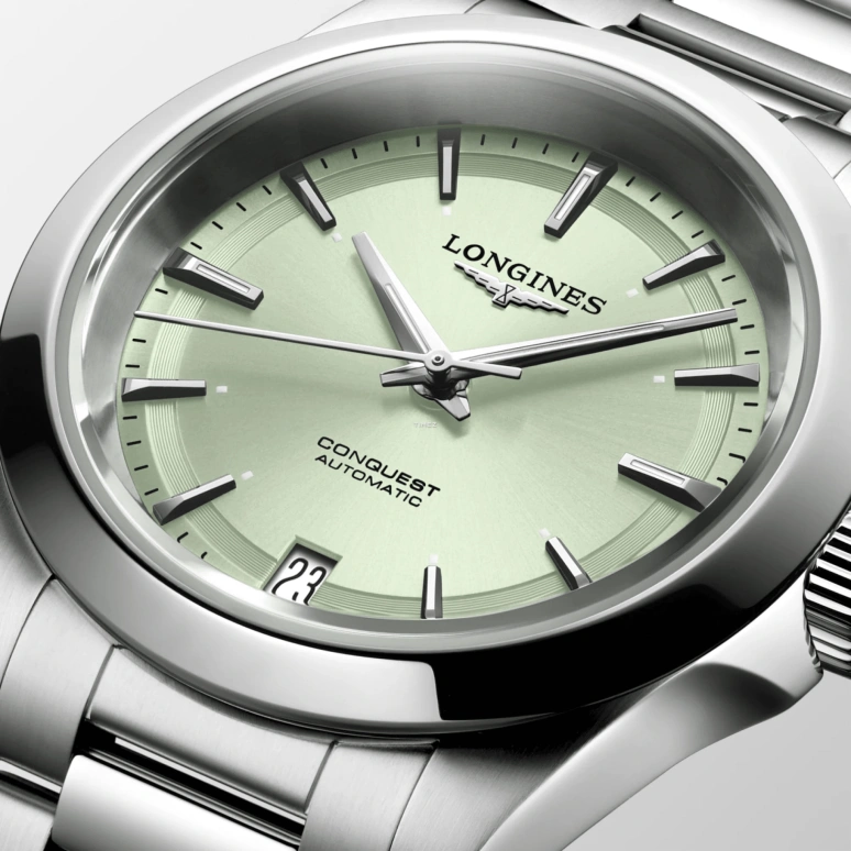 Longines,Sport 34mm,34mm,Stainless Steel,Green,Automatic,Day,Anti-magnetic,L3,L3.430.4.02.6