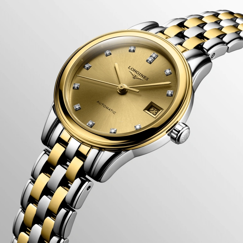 Longines,Flagship 26mm,26mm,Stainless Steel,Champagne,Automatic,Date,40hours,L4,L4.274.3.37.7