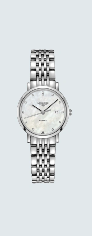 Longines,Elegant 29mm,29mm,Stainless Steel,White,Automatic,Date,40hours,L4,L4.310.4.87.6