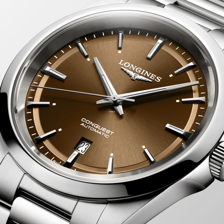 Longines,Conquest 41mm,41mm,Stainless Steel,Brown,Automatic,Day,72hours,L3,L3.830.4.62.6