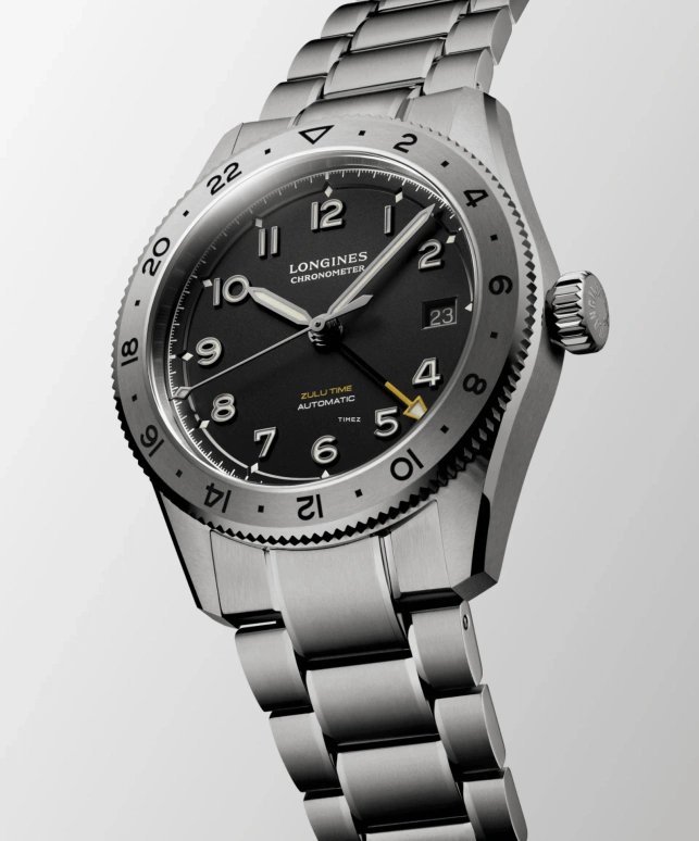 Longines,Spirit 39mm,39mm,Titanium,Black,Smoky Coal,Automatic,Day,Dule Time,L3,L3.802.1.59.6 