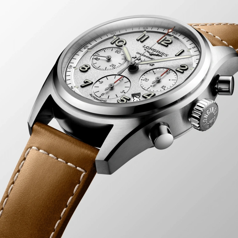 Longines,Spirit 42mm,42mm,Stainless Steel,Silver,Automatic,Chronograph,Date,Column Wheel,L3,L3.820.4.73.2